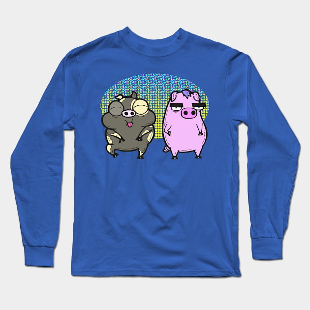 Cash Grab Pigs! Long Sleeve T-Shirt by calavara